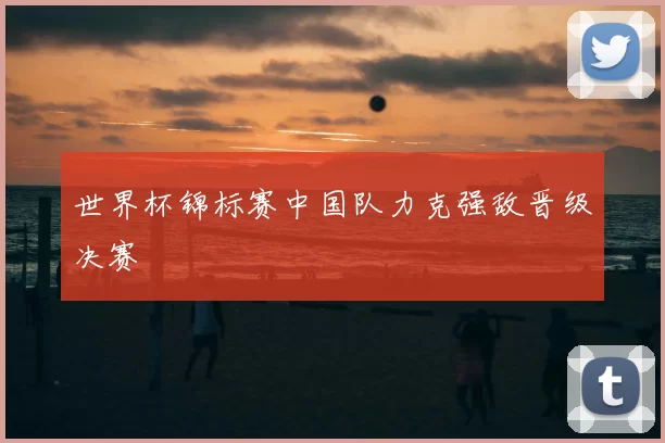世界杯锦标赛中国队力克强敌晋级决赛